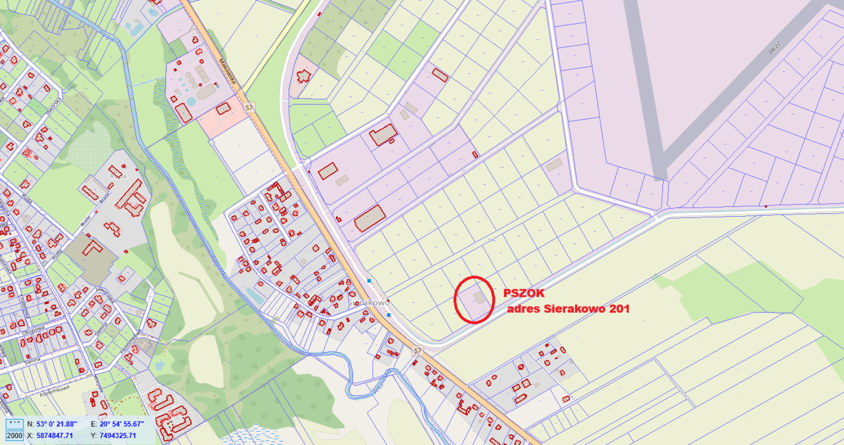mapa Sierakowo punkt mobilny